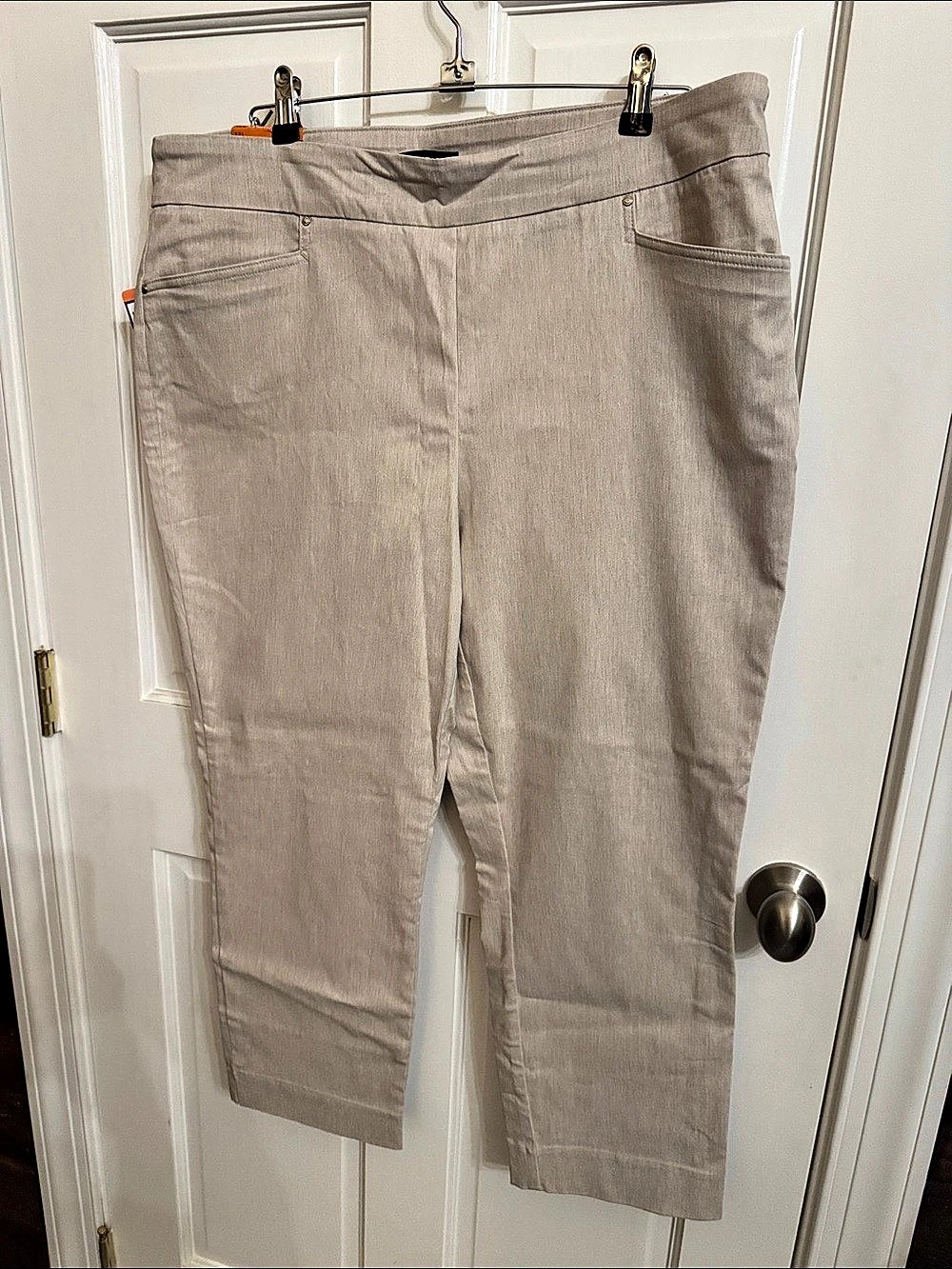 Hilary Radley Built-In Tummy Control Panel Slim Leg 26 In. Inseam Pants Slim Leg